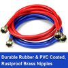 2 PACK Rubber 6FT Washing Machine Hoses Burst Proof Red and Blue Coded Washer Hoses for Hot and Cold Water 3/4" Connection Water Supply Lines by Fetechmate