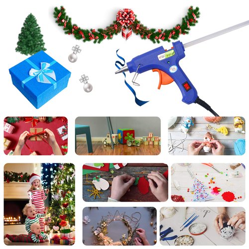 Glue gun and sticks set, Hot Melt Glue Gun Mini for Crafts with 20 Pcs Glue Sticks and 20 Wood Craft Sticks,Hot Mini Glue Guns with Hardshell Carrying Case for School DIY Arts, Craft