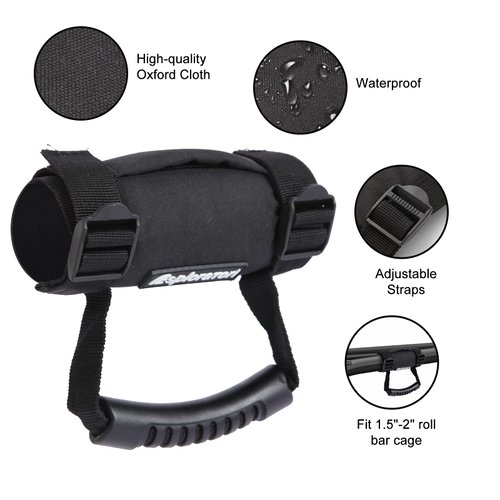 UTV Roll Bar Grab Handle Grips, UTV Grab Handles for 1.5"-2" Roll Bar Compatible with Polaris RZR, Can Am, Gator, Kawasaki, Wildcat, Yamaha Rhino and YXZ (2 Pack)