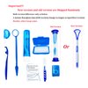 HRASY Portable Orthodontic Oral Care Kit for Braces - Interdental Brush Dental Wax Dental Floss Toothbrush Cleaning Kit(Blue)