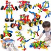 Kids STEM Building Toys for 3 4 5 6 7 8+ Year Old Boy Girl Birthday Gift, 125 Pcs Preschool Classroom Educational Building Blocks Stem Kits Activities Ages 3-5 4-8 5-7 6-8 Engineering Creative Games