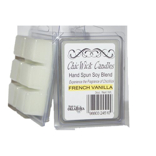ChicWick Candles 2Pack French Vanilla Soy Blend Wax Melts 6oz 12 Wax Cubes Wax Tarts Wax Chunks, 50 Plus Hours of Quality Fragrance