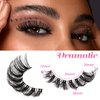 Veleasha Lashes Russian Strip Lashes Eyelashes with Clear Band Looks Like Eyelash Extensions D Curl Lash Strips 10 Pairs Pack (DT01)