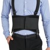 NeoTech Care Lumbar Brace with Removable Pants Clips & Detachable Suspenders - Back Support Belt - Adjustable, Light, Breathable - Shoulder Holsters - Work, Posture - Black (Size S)