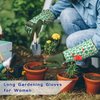 Long Gardening Gloves for Women, Rose Pruning Gloves with Forearm Protection, Breathable Work Gloves with Touch Screen for Yard & Outdoor Work (Medium 1 pair)