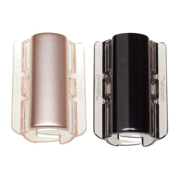 Linziclip Maxi Hair Jaw Clip, Rose Gold and Black, 2-Pack
