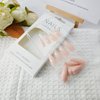 24Pcs Almond Press on Nails Nude Color Fake Nails Medium False Nails with Solid Color Designs Glossy Acrylic Nails for Women and Girls Reusable Stick on Nails Jelly Press on Nails DIY Manicure