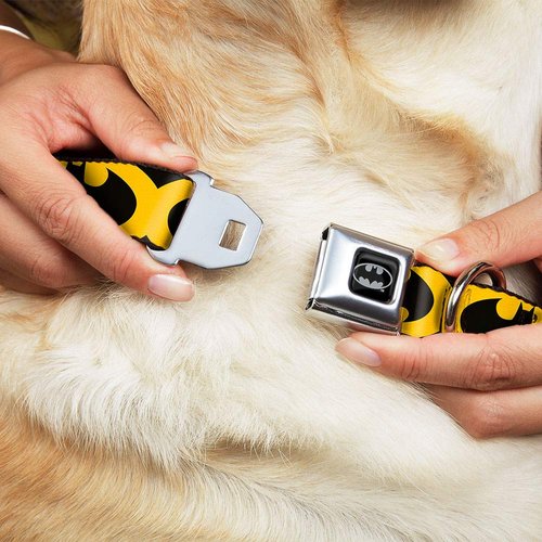 Buckle-Down DC-WBM002-L BMA Batman Black/Silver Dog Collar