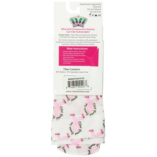 Celeste Stein Therapeutic Compression Socks, D'Feet Breast Cancer, 15-20 mmhg, 1 Pair