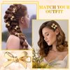 6pcs Gold Metal Side Bang Bow Hair Clips for Women, Mini Bows for Hair, Small Hair Bows, Tiny Bows for Hair, Mini Gold Hair Clips, Cute Simple Bow Hairpins Barrettes Fashion Party Hair Accessories