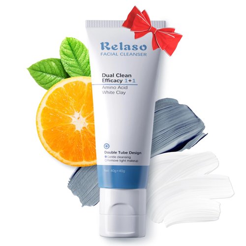 Relaso Clay Mask, Double effect Mud Mask for Face and Body, Spa Quality Pore Reducer for Acne, Blackheads & Oily Skin Deep Clean for All Skin Type,Natural Vegan Skincare,Tightens Skin & Exfoliate.
