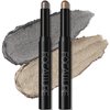 FOCALLURE 2 Pcs Cream Eyeshadow Stick,Brightener Eyeshadow Pencil Crayon,Highlighter Eye Shadow Stick Sets with Crease-proof Formula,Long Lasting Waterproof Eye Shadow Make Up,Polar Dust Storm