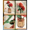 ROBOTIME 3D Puzzle Wooden Flower Red Camellia DIY Model Kit to Build for Adults Artifical Bouquet Collection Craft Brain Teaser Puzzle Creative Gift Home Decor