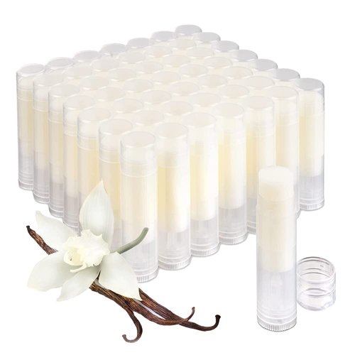 Maria Child All Natural Lip Balm Bulk - Chapstick Lip Conditioner Contains Beeswax Sunflower Oil Vitamin E and Other Moisturizing Ingredients Comes in Customizable Packaging (Vanilla Bean, 50 Pack)