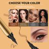2 in 1 Magic Eyebrow Pencil, 3D Microblading Eyebrow Tattoo Pencil 4 Fork Tip with Eyeliner, Multifunction Double Head Contouring Pen Waterproof Makeup Tools for Natural Eyebrow Makeup (Light Brown)