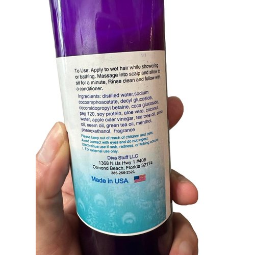 Diva Stuff Dandruff Defying Shampoo, White Sage Scent, With Apple Cider Vinegar, Tea Tree, Neem and Green Tea, 8 Fluid Ounces