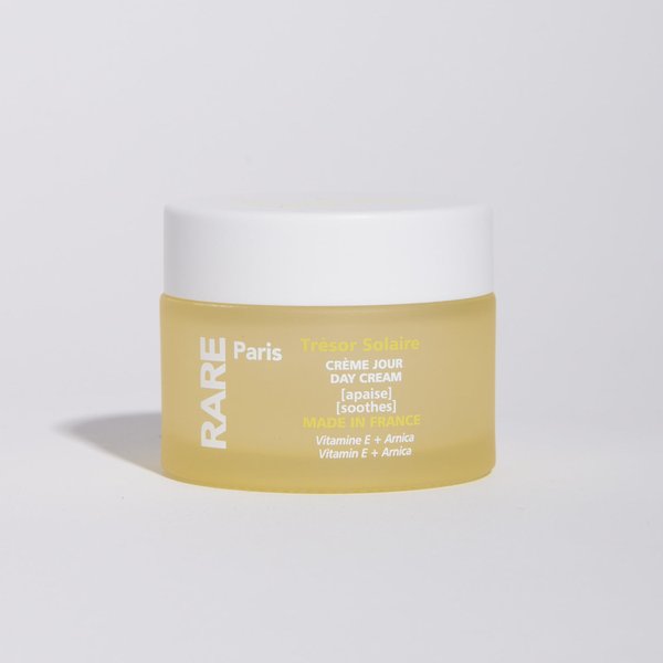 RARE Paris - Trésor Solaire - Soothing Day Cream with Arnica,Vitamin E, Magnolia and White Willow. Soothing, Protecting, Hydrating - Made in France