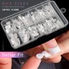 AORAEM White French Nail Tips 120 PCS Short French Style Acrylic Nail Tip 12 Sizes False Nail Clear and White Press on Nails for Women