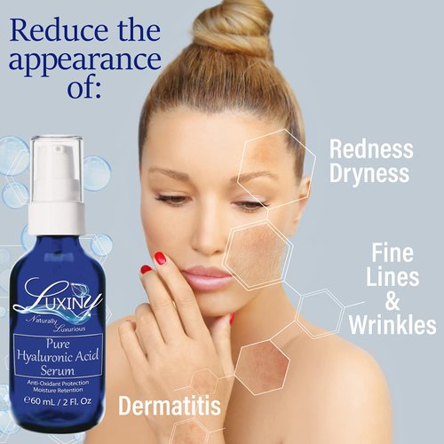 Pure Hyaluronic Acid Serum for Face 2oz (DOUBLE SIZE) Anti-Aging Serum, Anti-Wrinkle Moisturizer, Natural Hydrating Serum for Skin, Use Daily