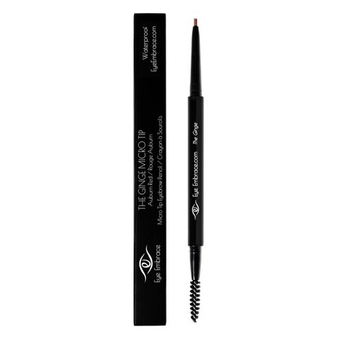 Eye Embrace Micro Tip Pen: Ultra-Fine Micro Eyebrow Pencil – Waterproof, Double-Ended Automatic Micro-Tip & Spoolie Brush, Cruelty-Free (The Ginge auburn red)