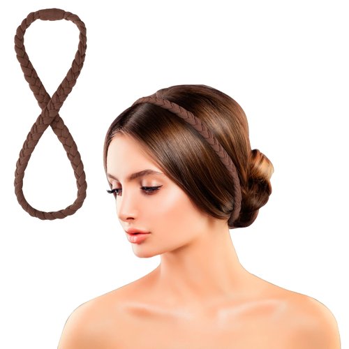 Sage Sultana Braided Headbands for Adults - Stretchy Hair Bands Hair Accessories for Yoga Workouts Gift for Her (brown)