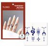 YLOKO Finger Tattoo Stickers, 3 Sheets Temporary Tattoo Stickers, Adult Women Semi Permanent Henna Tattoo, Hand Fake Tattoos, Lasts 7-14 Days, Waterproof, Matte Deep Blue - S7