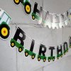 Tractor Happy Birthday Bunting Banner, Tractor Themed Birthday Party Supplies for Baby Shower Party, Birthday Party Decoration,Green
