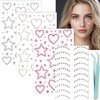 NOOEPC Adhesive Face Gems and Pearls for Makeup, 3D Heart Star Moon Shape Face Jewels, Festival Jewels for Halloween Makeup, Hair Gems, Craft Supplies Scrapbook Supplies