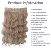 Invisible Wire Hair Extensions with Transparent Wire Adjustable Size 4 Secure Clips Long Wavy Secret Synthetic Hairpiece 24 inch Caramel Blonde mixed Bleached Blonde Synthetic Hair Extension