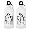 Horse Related Gifts Buck Off Funny Horse Gifts Horse Themed Gifts for Women Horse Gifts for Men Horse Water Bottle Gift 2-Pack Aluminum Water Bottles with Cap & Sport Top White