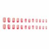 MERVF Square Press on Nails Medium Fake Nails Orange Pink Squoval Nails Press ons with Ombre Design Acrylic Nails Artificial Gradient 24pcs Glossy Summer False Nails
