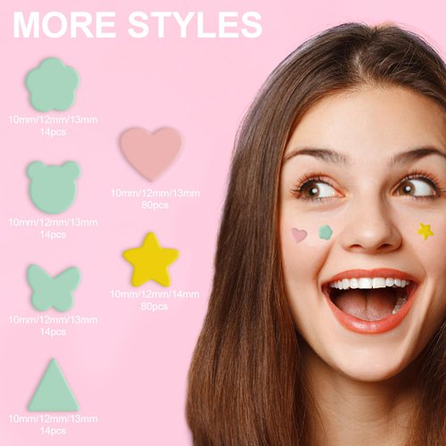 QIAOMU anti-acne patch can cover facial blemishes, suitable for facial spots and acne marks, 6 patterns of star patches 216 pieces