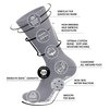 6 Pairs of Non-Skid Diabetic Crew Socks, Non Binding Top Therapeutic Cotton Gripper Socks (Grey, Size: 10-13)