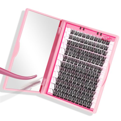 Lash Clusters, 120 Pcs Individual Cluster Lashes DIY Lash Extension Zero D-10-18mix Eyelash Clusters Volume Wispy Lashes Super Thin Band Reusable Soft & Comfortable(Featherlight-D-10-18 mix)
