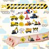 48 Construction 24PCS Construction Temporary Tattoos Sticker 24PCS Slap Bracelets Perfect for Themed Birthday Party Favors Baby Showers or Classroom Rewards Ideal Decor and Gifts for Girls and Boys