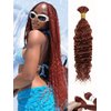 350 Braiding Hair 1 Bundle 50g 16 Inch Deep Water Wave Bulk Human Hair for Braiding 12A Brazilian Virgin Copper Curly Human Hair Extensions for Boho Braids Wet and Wavy Dark Ginger Braiding Hair