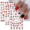 Cute Nail Art Stickers Nail Decals 6 Sheets 3D Self-Adhesive Nail Stickers Design Cute Nail Stickers Cartoon Nail Decals Kawaii Nail Art Charm for Women Girls Nail Art Supplies