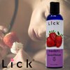 Lick Strawberry Flavored Massage Oil with Natural Vitamin E, Almond, Coconut Ideal for Aromatherapy, Moisturizing, Relaxing Muscle Massage. Essential Non-Sticky Skin Therapy for Men & Women - 4 oz