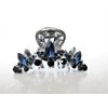 Generic Medium silver metal flower leaf crystal hair claw clip bridal clip medium/fine (Primary color: Blue)