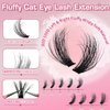 Fluffy Lash Clusters 12-20mm Left&Right Lashes 80D+100D Cat Eye Wispy Eyelash Clusters 216 PCS D Curl Thick Volume Individual Lashes 3D Soft DIY Cluster Eyelash Extensions at Home by Anforlin