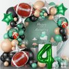 7pcs Football Balloons, Football Birthday Number Mylar Foil Balloon, Football Sport Them Party Supplies Football 4th Birthday Decorations (4th)