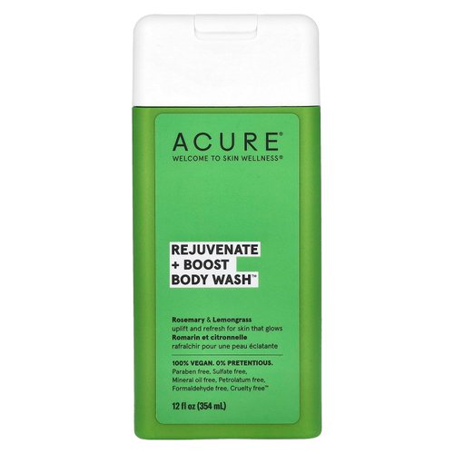 Acure Body Wash, Rejuvenate + Boost, Rosemary &amp; Lemongrass, 12 fl oz (354 ml)