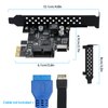 BEYIMEI PCI-E 1X to USB 3.2 GEN1 5Gbps 20pin Front Panel Header (to Type-c Front Panel Header) + USB 3.0 19Pin Socket Expansion Card,Type-E Internal 20-pin Front Panel Connector Riser Card
