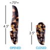 ZEUS Folding Mustache Comb, Handmade Saw-Cut Best Moustache Pocket Comb - (3 Pack - Tortoiseshell) - K12