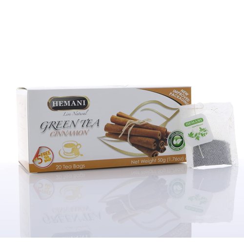 Hemani Green Tea Cinnamon - 40g | Infused with Natural Cinnamon Flavor for a Unique Taste