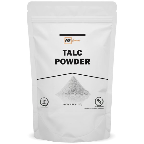 mGanna 100% Natural Talc Powder for Facial Make-up, Absorption, Lubrication, and Multi-Purpose 0.5 LBS / 227 GMS