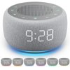 Buffbee Sound Machine & Alarm Clock 2-in-1, 18 Soothing Sound, 7 Night Light, Sleep Timer, Precise 30-Level Volume Control White Noise Machine