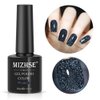 MIZHSE Diamond Gel Nail Polish, Reflective Glitter Gel Polish Set, Sparkly Shiny Gel Nail Art Varnish Manicure Kit, Soak Off LED Lamp, for Beginners DIY at Home (BD-005 Dark Blue)