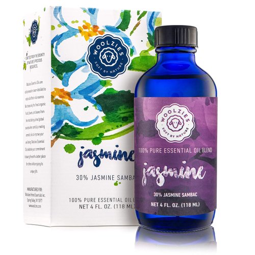 Woolzies Jasmine Essential Oil Blend 4 Fl Oz| Natural Therapeutic Grade | for Diffusion/Internal/Topical