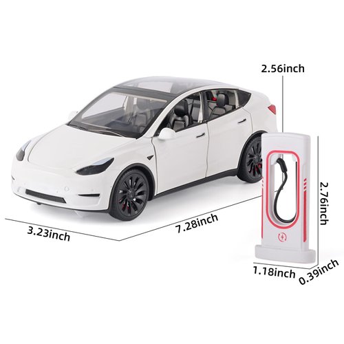 OANMYJJO Toy Cars Y 1/24 Zinc Alloy Diecast Metal Model Car, Pull Back Toy Model with Light and Music, Suitable for Children Aged 3 and Above as Gifts(White)